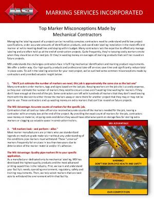 Top Marker Misconceptions for Contractors Tip Sheet