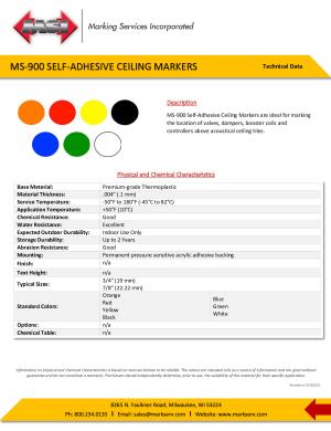 MS-900 Self-Adhesive Ceiling Markers 11.23.21