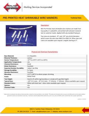 Pre-Printed Heat Shrinkable Wire Markers 11.24.21