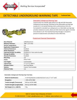 Detectable Underground Warning Tape 2.23.21