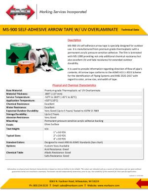 MS-900 Self-Adhesive Arrow Tape w UV Overlaminate 11.23.21
