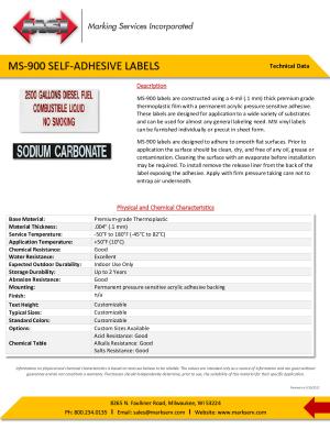 MS-900 Self-Adhesive Labels 5.20.22