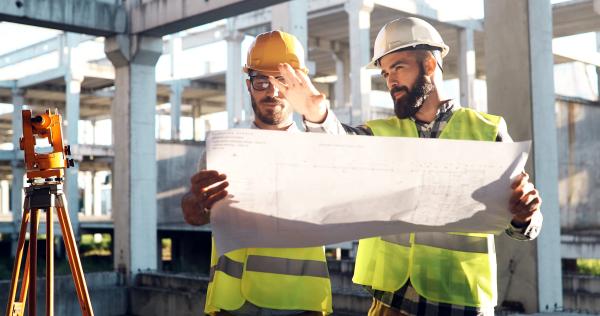 Engineers in the field construction