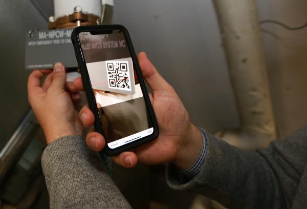 Asset Tag being Scanned in the field