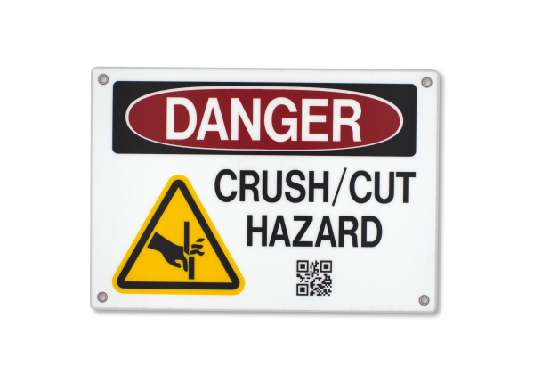 Danger - Crush Cut Hazard Sign - Pharmaceutical Page COMPRESSED