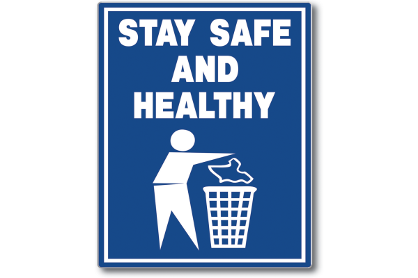 MS-215 Stay Safe and Healthy sign - from MSI 