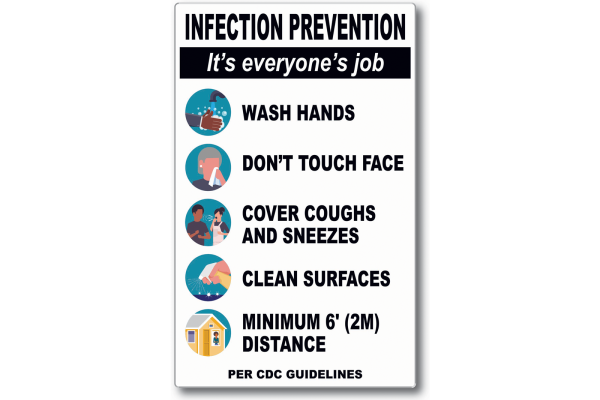MS-900 Self Adhesive Infection Prevention Sign from MSI 