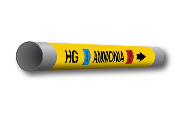 MS-995 Yellow Coiled Ammonia Pipe Marker - Hot Gas 