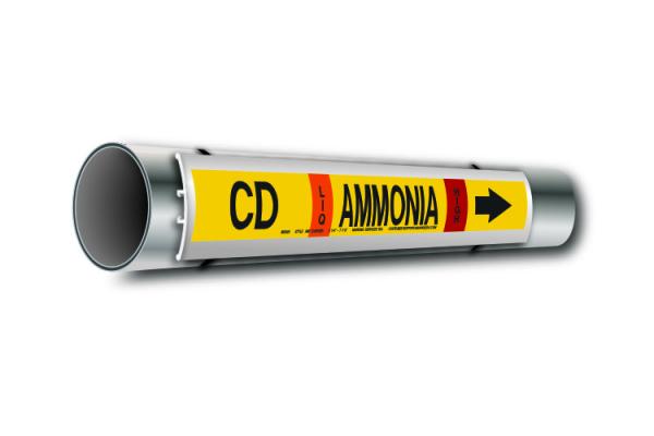 MS-995 Yellow Carrier Ammonia Pipe Marker (Condenser Drain) 