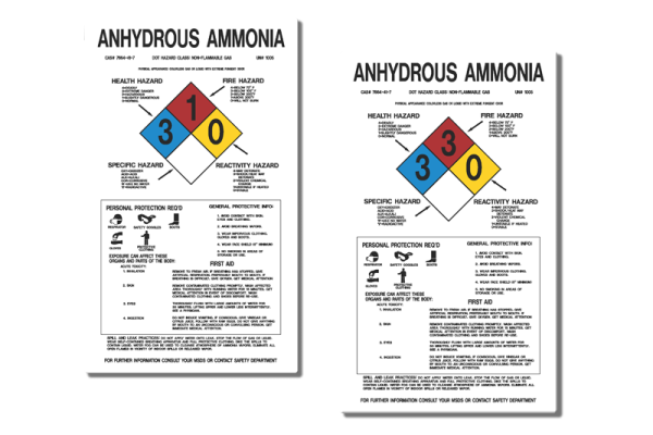 MS-215 Ammonia Tank & Vessel Signs