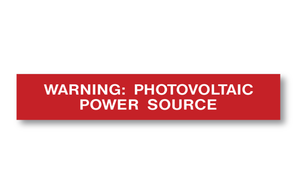 MS-900 Self-Adhesive Solar Labels WARNING: PHOTOVOLTAIC POWER SOURCE