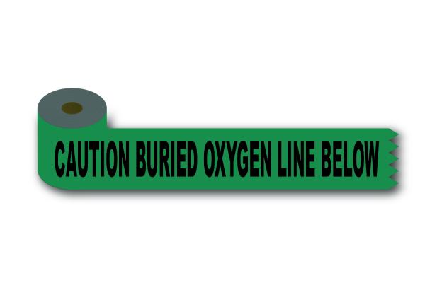 Detectable Underground Warning Tape CAUTION BURIED OXYGEN LINE BELOW