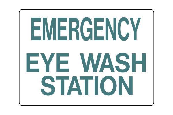 MS-900 Self-Adhesive "Emergency" O&S Signs EYE WASH STATION
