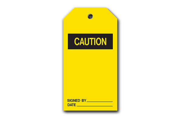 CAUTION ACCIDENT PREVENTION TAG