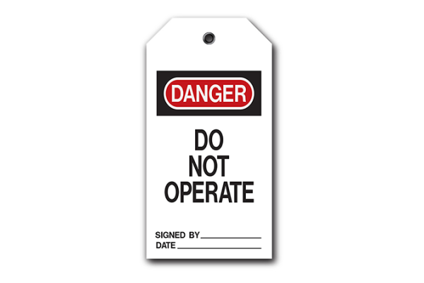 DO NOT OPERATE ACCIDENT PREVENTION TAG