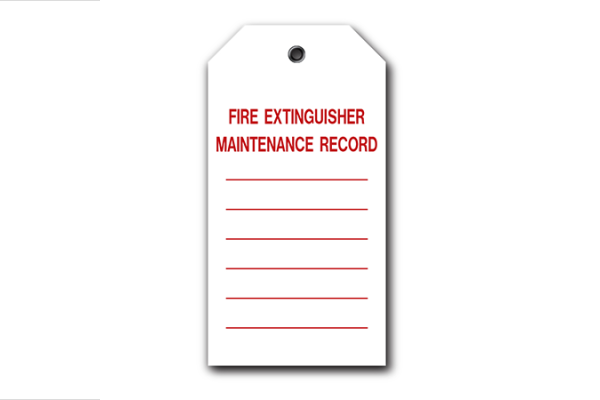 FIRE EXTINGUISHER MAINTENANCE RECORD TAG