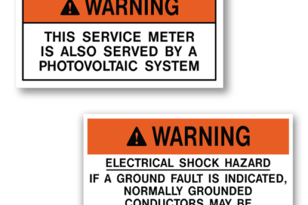 MS-900 Self-Adhesive "Warning" Solar Labels
