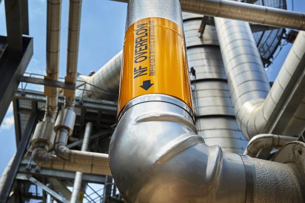 Pipe Marker in Commercial Facility Plant